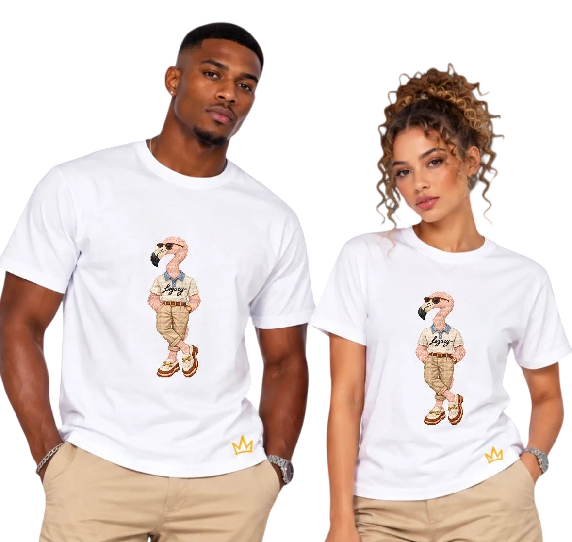 Brunchin’ Flamingo Tee (White)