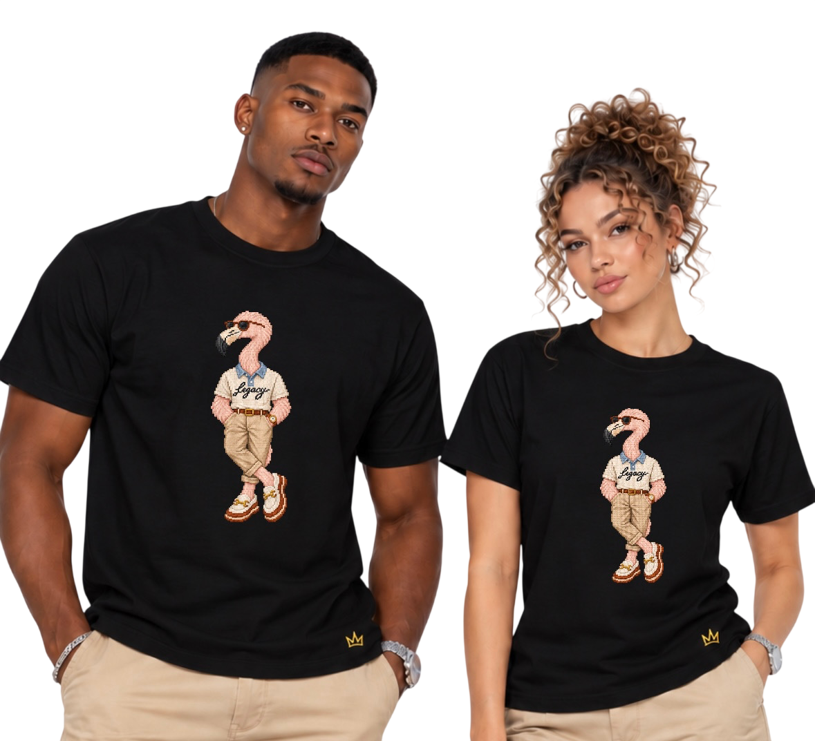 Brunchin’ Flamingo Tee (Black)