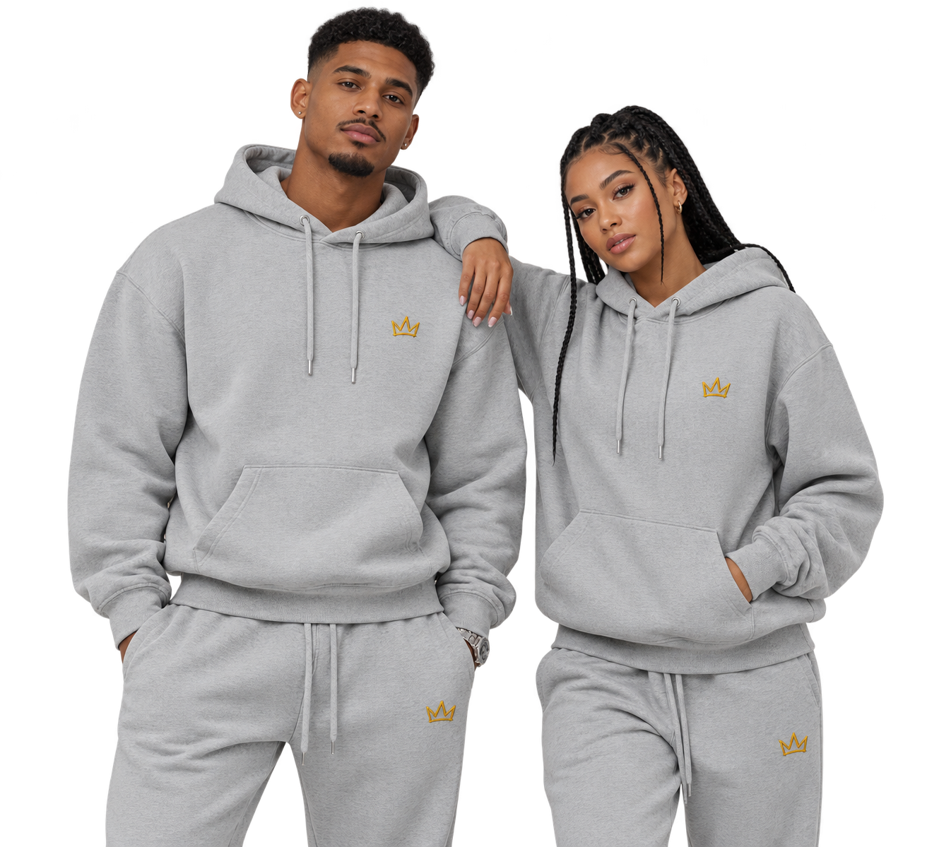 Crown logo Hoodie (Heather Grey)